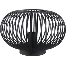 Lampă decorativă de masă neagră din metal cu abajur deschis