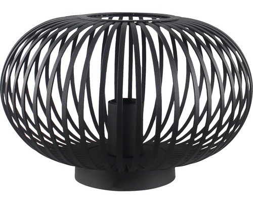 Lampă decorativă de masă neagră din metal cu abajur deschis