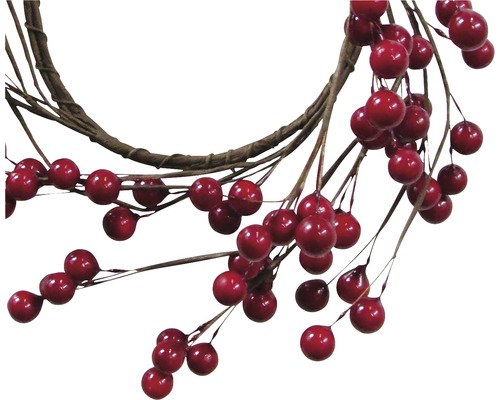 Coroniță decorativă cu fructe roșii și ramuri