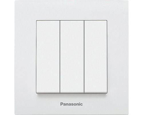 Întrerupător triplu Panasonic Karre Plus, alb, incl. ramă-0