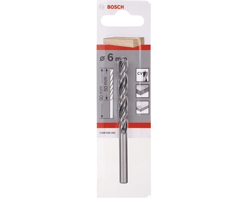 Burghiu elicoidal pentru lemn Bosch cu diametrul de 6 milimetri
