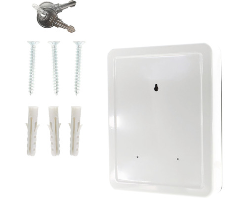 Cutie de chei cu cheie, șuruburi și dibluri pentru montare pe perete