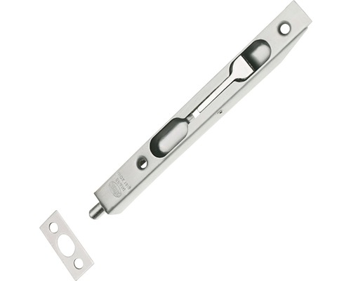 Zăvoare aplicate pentru fixat uși duble Amig 150mm, oțel cromat, pachet 2 bucăți Zăvor încastrat din metal cu contraparte