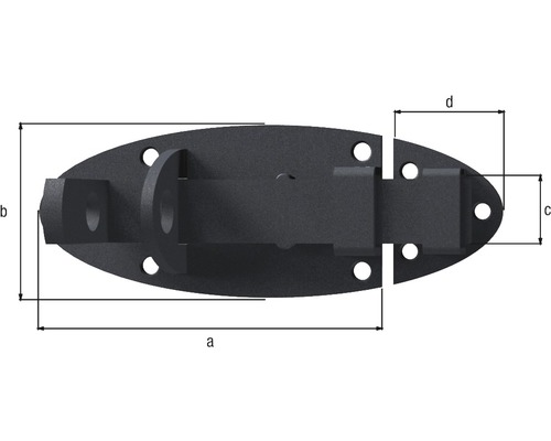 Zăvor oval cu dimensiuni