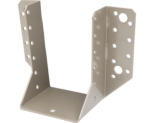 Papuc tip A grindă lemn Alberts Duravis 80x120x2 mm, oțel zincat maro deschis Conector metalic pentru grinzi cu găuri pentru șuruburi