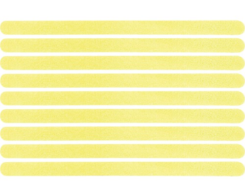 Bandă anti-alunecare autoadezivă Roxolid fosforescentă 30x1,8 cm, pachet 9 buc. Benzi antiderapante galbene pentru scări și suprafețe netede