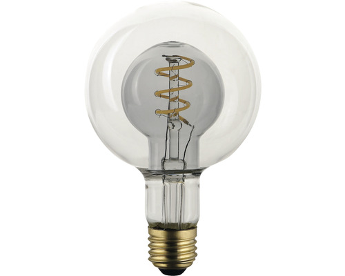 Bec vintage LED Flair E27 4W, glob G95 clar, durată viață 15.000 h Bec decorativ cu filament
