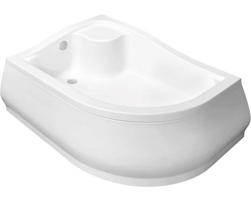 Cădiță de duș asimetrică Radaway Korfu E 80x100x48,5 cm acril alb montaj cu panou stânga 4E81400-03L