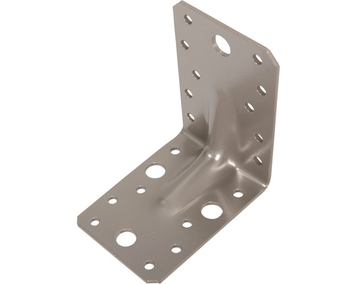 Colțar metalic perforat Alberts Duravis 90x90x65x2,5 mm, rigidizat, oțel zincat maro deschis