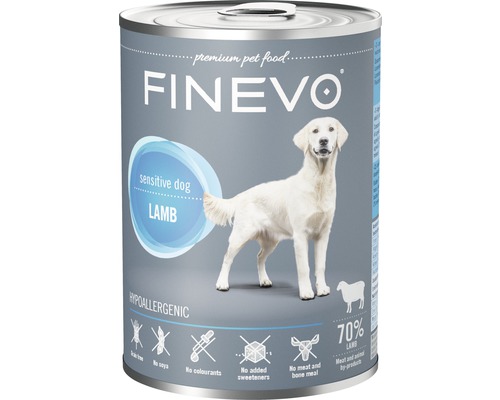 Hrană umedă pentru câini FINEVO Sensitive cu miel 800 g Hrană umedă pentru câini FINEVO Sensitive cu miel 800 g