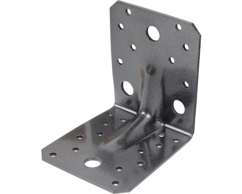 Colțar metalic perforat Alberts Duravis 105x105x90x3 mm, rigidizat, oțel zincat negru-0
