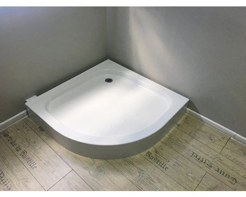 Cădiță de duș semirotundă Radaway Tinos A Compact 80x80x16 cm acril alb S4TIA8080-08