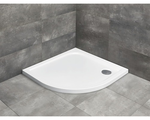 Cădiță de duș semirotundă Radaway Delos A 100x100x5 cm acril alb SDA1010-01