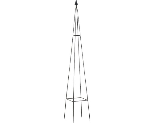 Obelisc pentru plante cățărătoare Levin, metal, 20x20x120 cm, negru-0