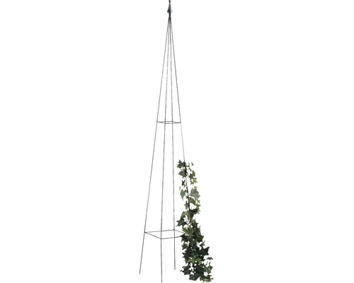 Obelisc pentru plante cățărătoare Levin, metal, 23x23x150 cm, negru-0