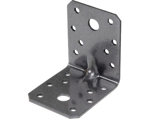 Colțar metalic perforat Alberts Duravis 70x70x55x2,5 mm, rigidizat, oțel zincat negru