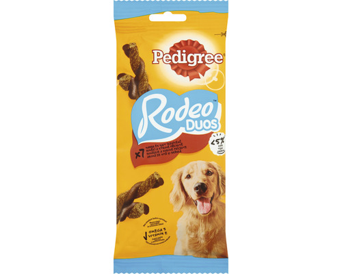 Snack pentru câini Pedigree Rodeo Duos cu vită și pui 12 g Pachet gustări pentru câini Pedigree Rodeo Duos