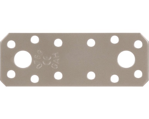 Placă perforată de îmbinare lemn Alberts Duravis 96x35x2,5 mm, oțel zincat maro deschis Placă perforată de îmbinare lemn Alberts Duravis 96x35x2,5 mm, oțel zincat maro deschis