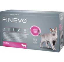 Hrană umedă pentru pisici FINEVO Sensitive cu vită 16x85 g-thumb-0