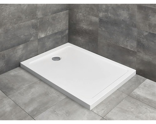 Cădiță de duș dreptunghiulară Radaway Doros Plus F 80x100x5,5 cm acril alb SDRFP1080-01