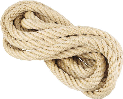 Frânghie polipropilenă Mamutec Ø14mm x 5m, bej Frânghie răsucită din fibre naturale