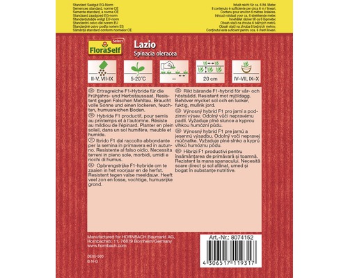 Pachet de semințe FloraSelf Select Lazio Spinacia oleracea