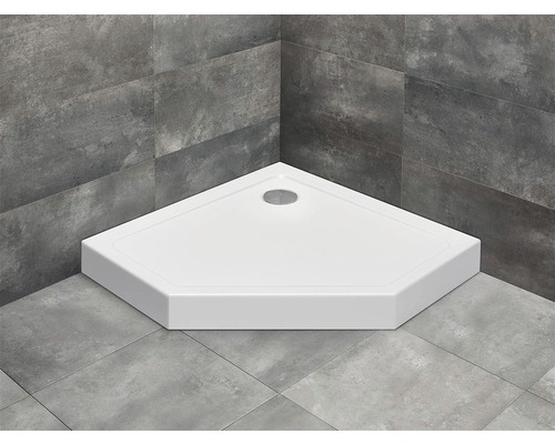 Cădiță de duș pentagonală Radaway Doros PT Compact 90x90x11,5 cm acril alb SDRPTP9090-05