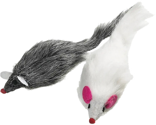 Șoarece cu blană, cu emițător de semnale sonore, 12 cm, culori asortate