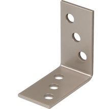 Conector unghiular din metal cu găuri pentru fixare