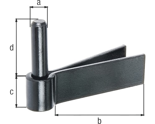 Balamale poartă cu dimensiunile a, b, c și d pentru montarea porților