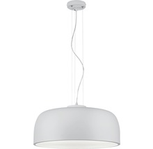 Lumină suspendată albă cu abajur în formă de emisferă