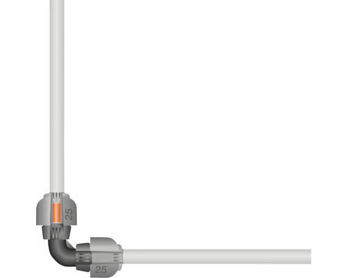 Racord de colț pentru țevi cu diametrul de 25 milimetri