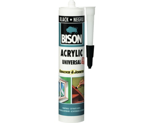 Etanșeizant acrilic universal Bison negru 300 ml Bison Acrilic universal etanșant cartuș