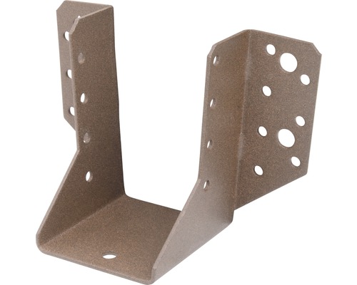 Papuc tip A grindă lemn Alberts Duravis 60x100x2 mm, oțel zincat maro închis Suport metalic pentru grinzi de lemn cu găuri de fixare