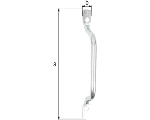 Imagine cu un mâner de ușă cu dimensiunile a și b.