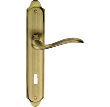 Mânere cu șild ușă interior Verofer Tolosa 90/255 mm, pentru cheie BB, alamă grafiată-thumb-0