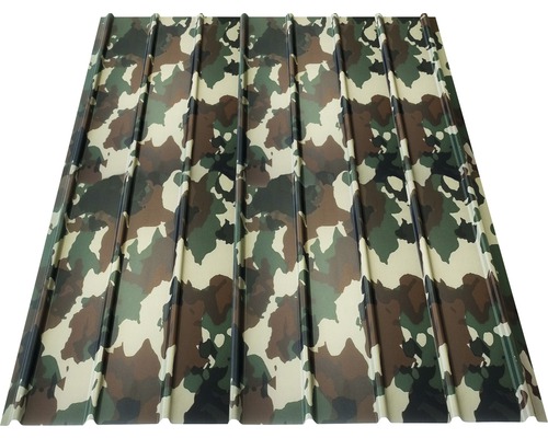 Tablă cutată PRECIT H12 2200x910x0,4 mm Camouflage Tablă trapezoidală cu model de camuflaj