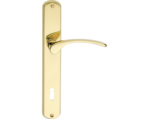 Mânere cu șild ușă interior Verofer Vieneta 90/235 mm, pentru cheie BB, auriu lucios