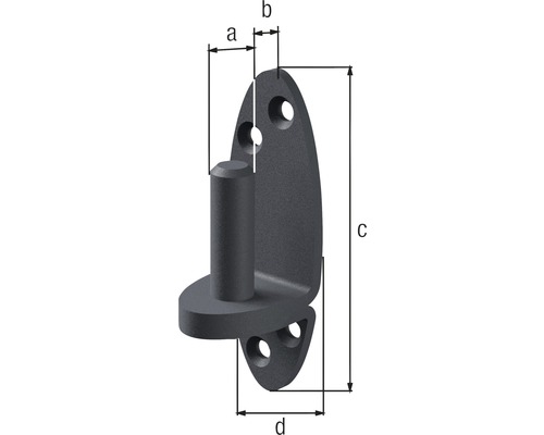 Limitator de ușă cu indicații de dimensiuni