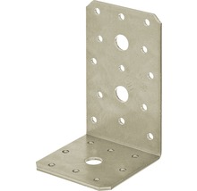 Conector de colț din metal cu găuri pentru fixare.