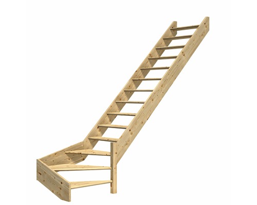 Scară laterală de interior Pertura Elenie fără balustradă 17 pași rășinos netratat Scară laterală de interior Pertura Elenie fără balustradă 17 pași rășinos netratat