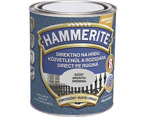 Email pentru metal Hammerite fier forjat, argintiu 0,75 l Hammerite Vopsea pentru metal argintie
