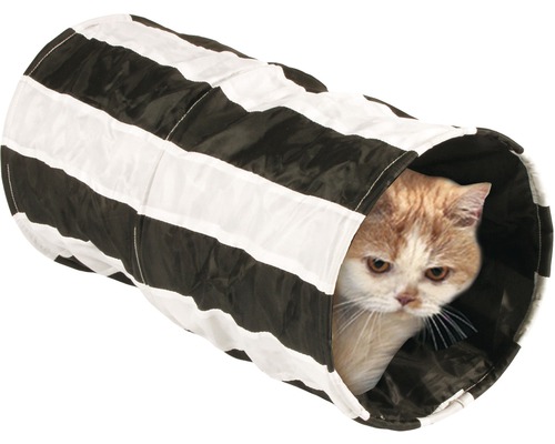Tunel foșnitor Feline Cruiser pentru exterior, 50 cm, negru-alb