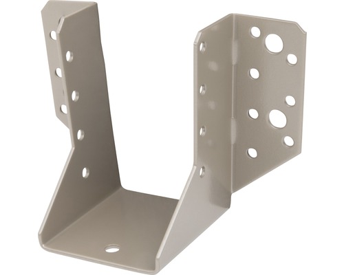 Papuc tip A grindă lemn Alberts Duravis 60x100x2 mm, oțel zincat maro deschis Conector metalic pentru grinzi cu găuri pentru fixare.