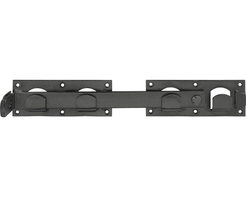 Zăvor metalic pentru poartă dublă Alberts Duravis 423x70 mm, oțel zincat negru