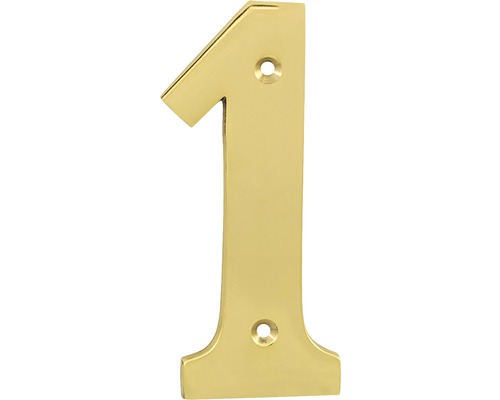 Număr casă „1” pentru poartă/ușă, material alamă-0