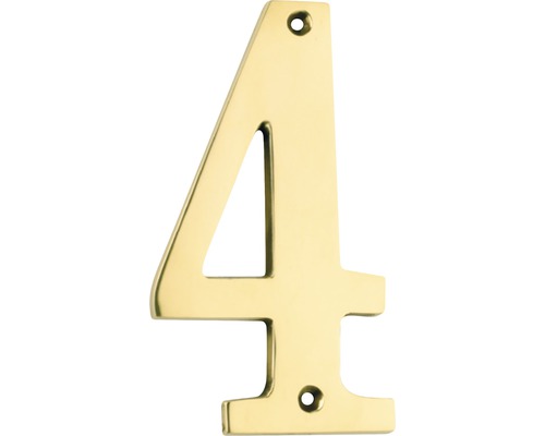Număr casă „4” pentru poartă/ușă, material alamă