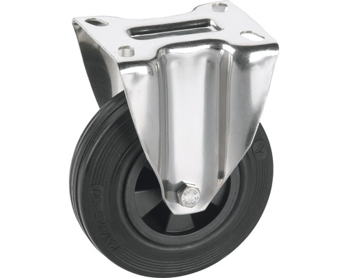 Roată fixă Tarrox Ø100 x 30 mm, max. 60 kg, placă de montaj 100 x 85 mm, cu bandaj din cauciuc plin buc