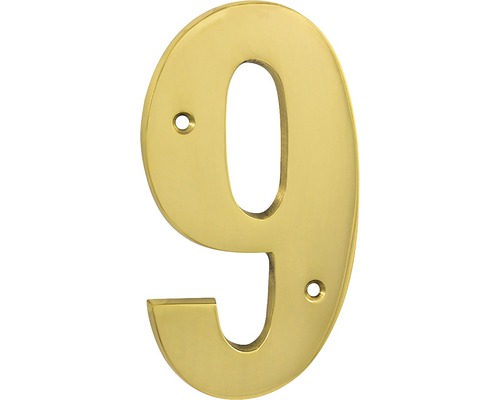 Număr casă „9” pentru poartă/ușă, material alamă