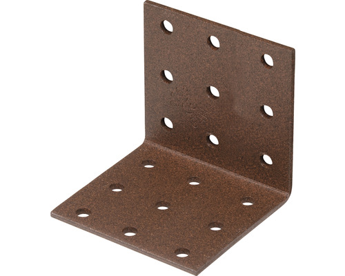 Colțar metalic perforat Alberts Duravis 60x60x60x2,5 mm, oțel zincat maro închis Conector unghiular cu găuri pentru îmbinarea lemnului